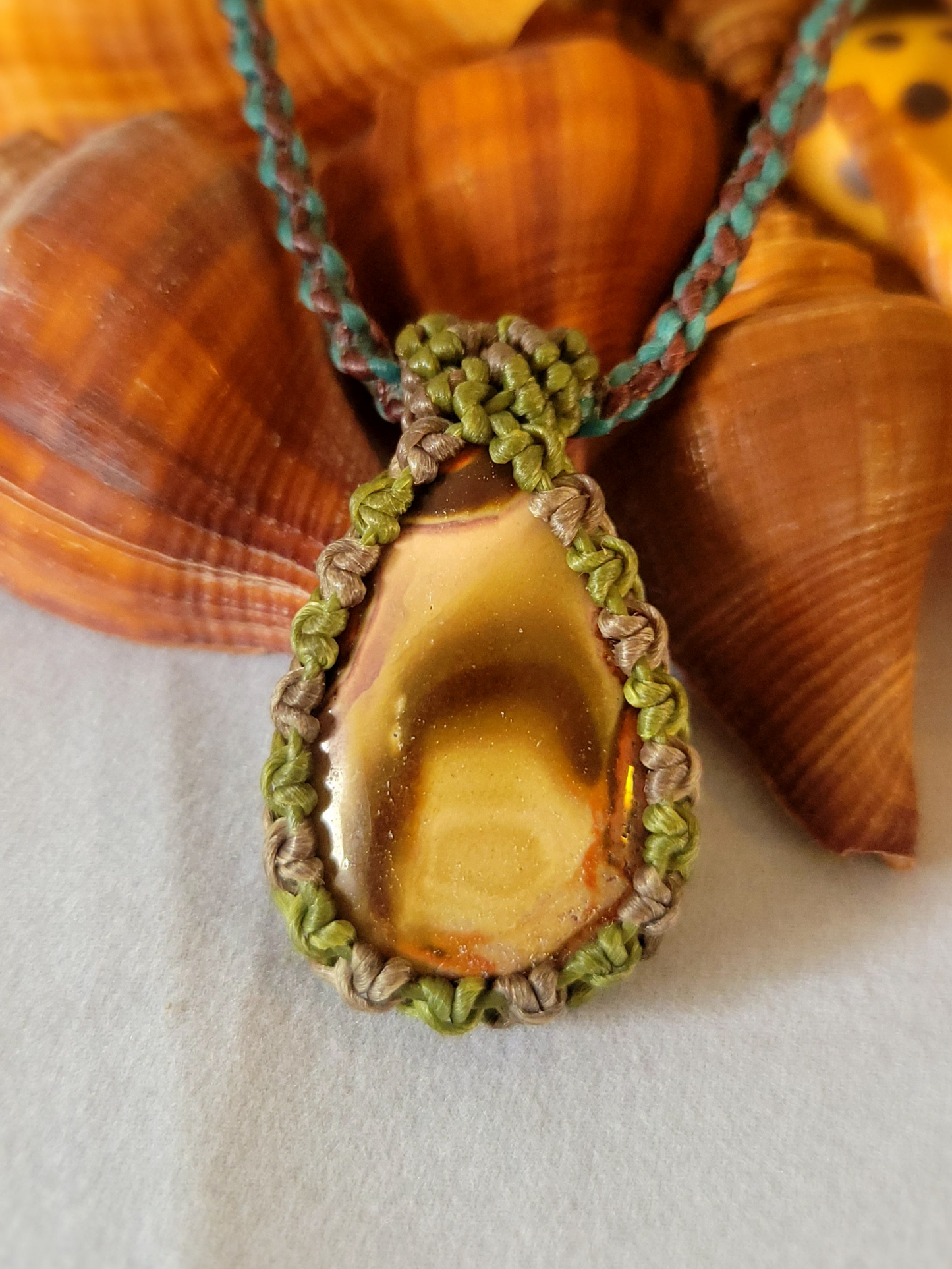 River jasper stone pedant