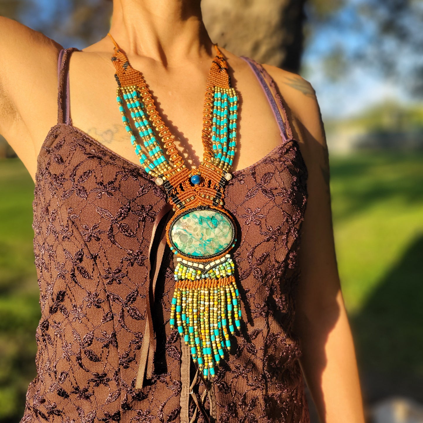 Spirit of the Winds: Amazonite Embrace in Native Strands