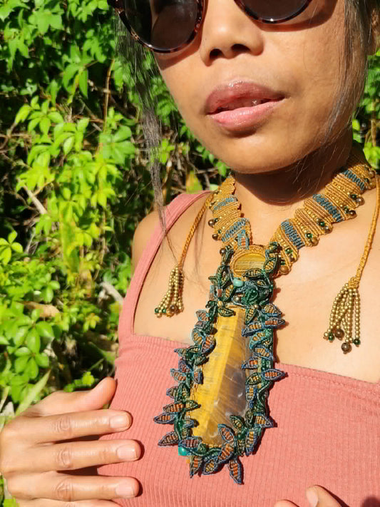 Tiger's Eye Necklace – Sun Queen Maximalist Statement