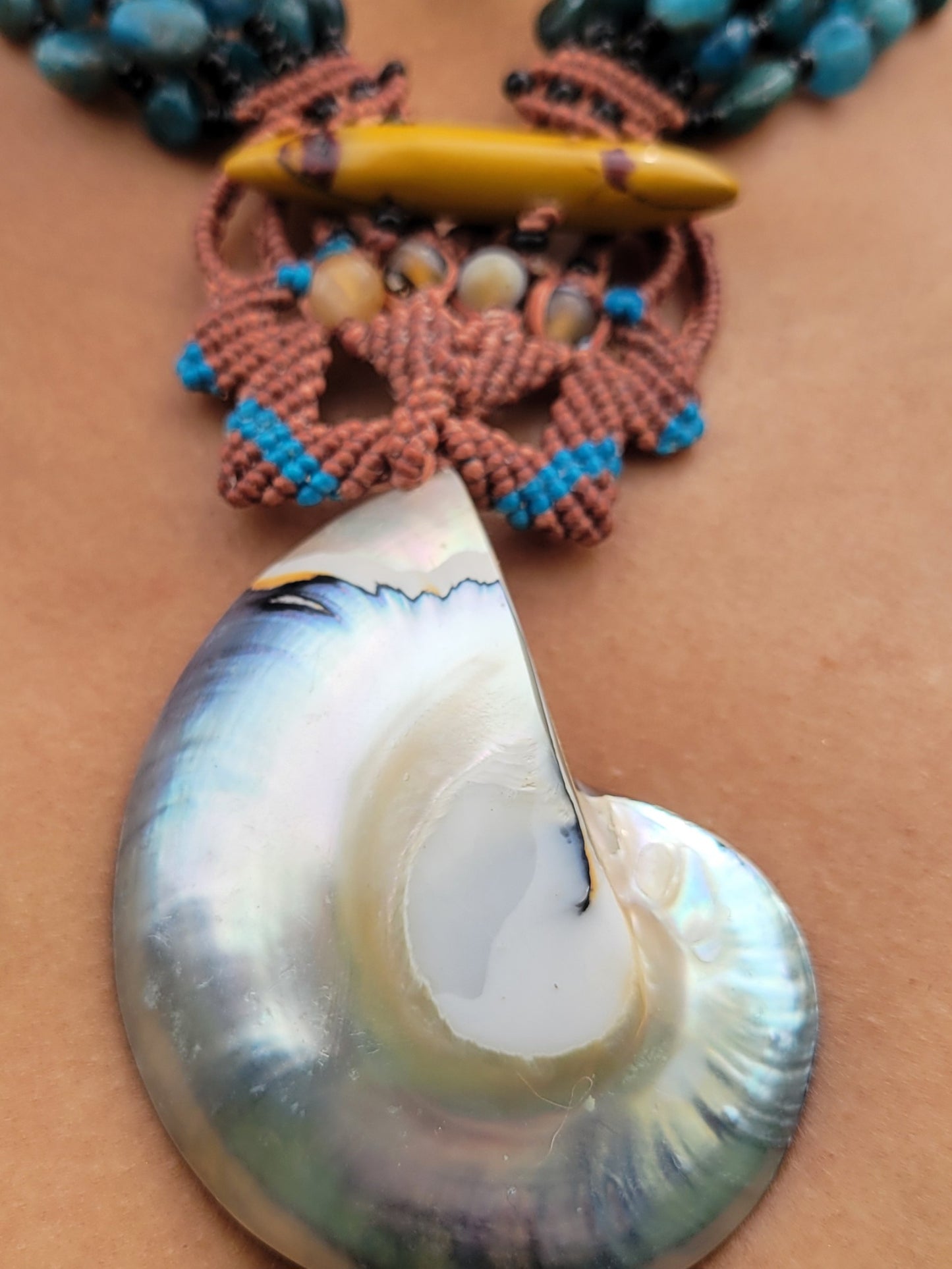 Ocean Heart Nautilus Necklace – Limited-Edition Shell Pendant with Jasper & Beaded Strands