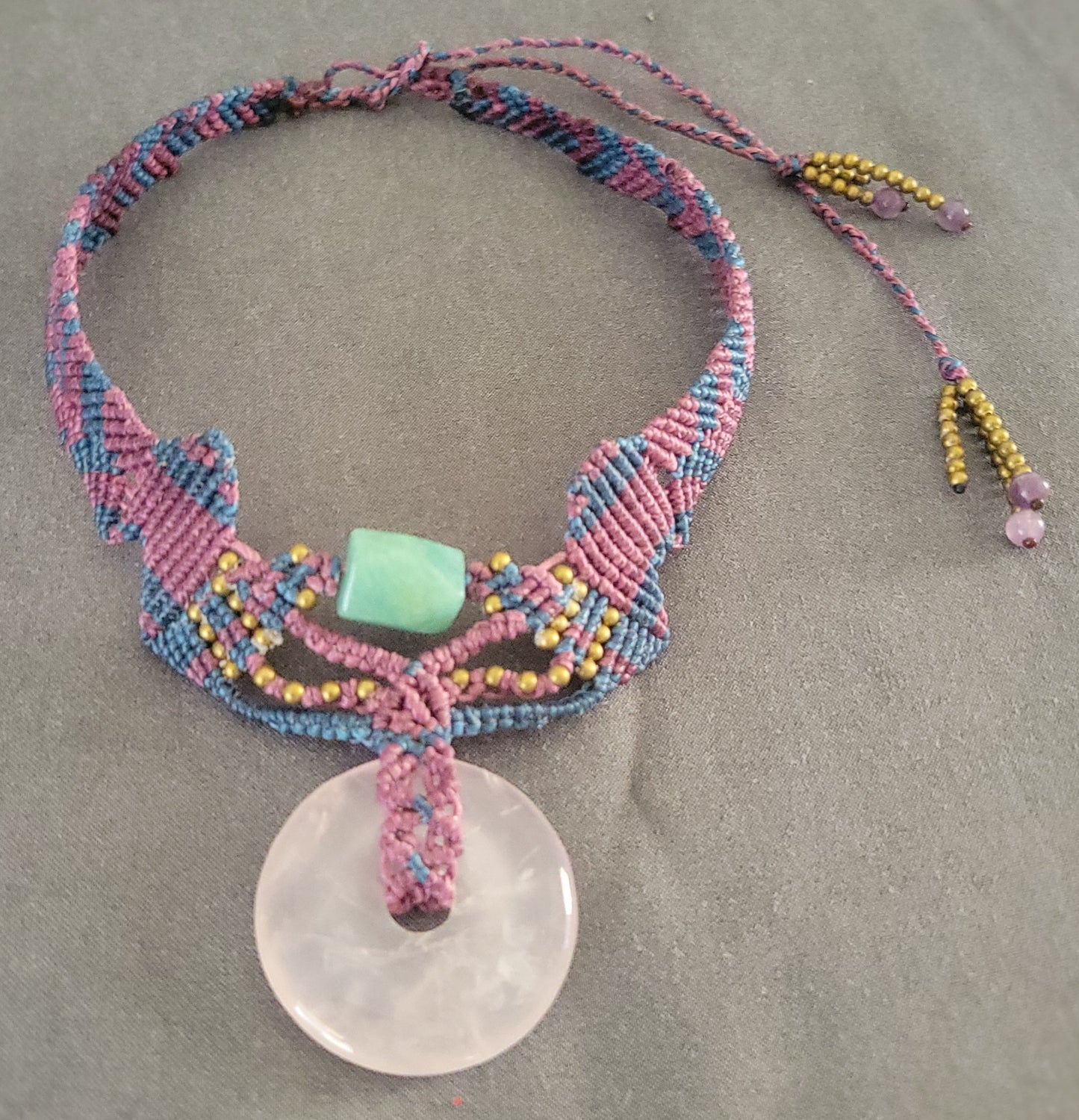 Rose Quartz Jewelry adjustable boho choker festival necklace