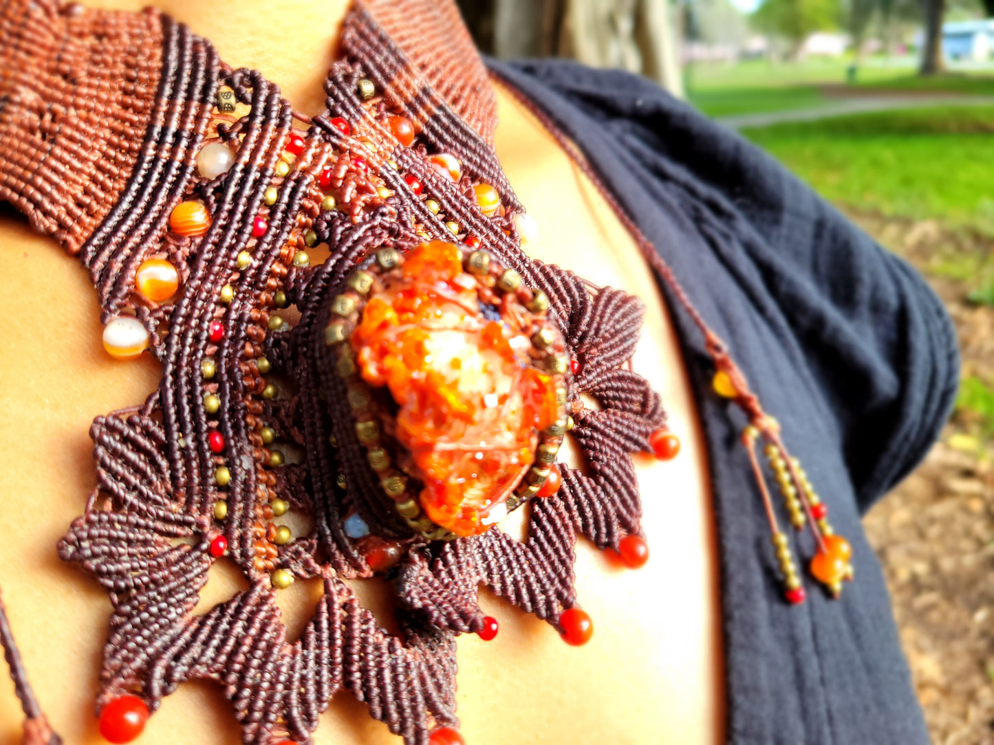 Rare vanadinite crystal Necklace
