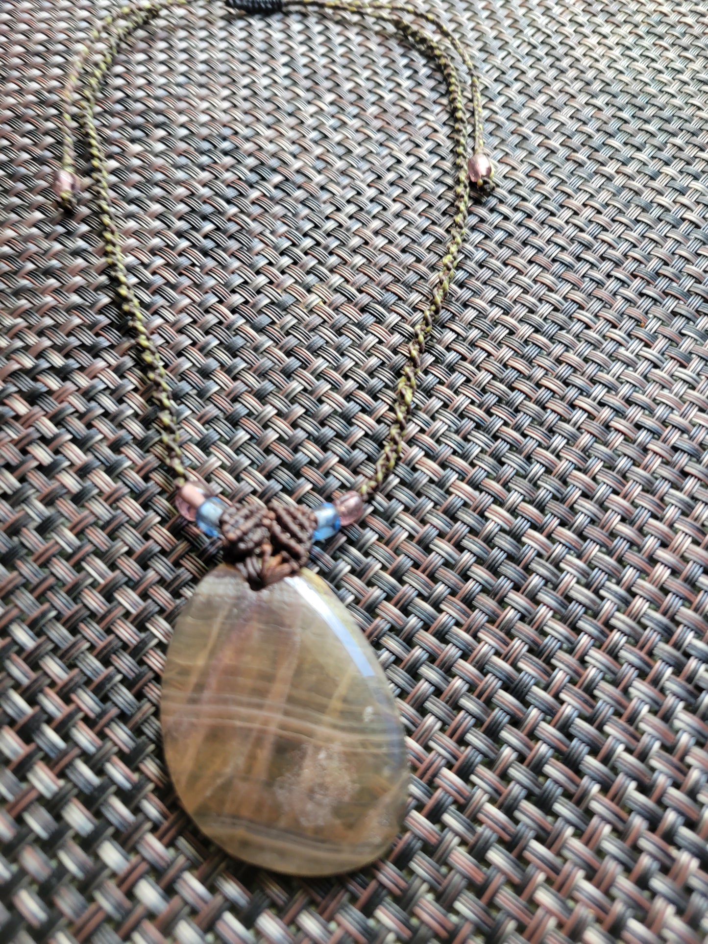 Amber-Tinted Fluorite Pendant Necklace for clarity and balance