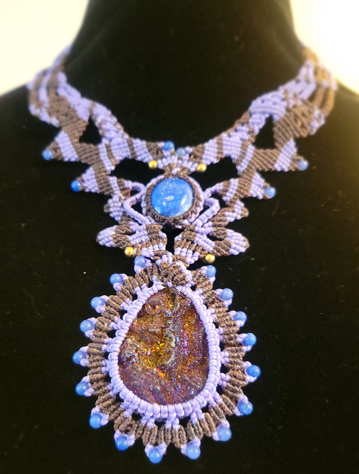 Boho Goddess Titanium Aura Druzy Pendant