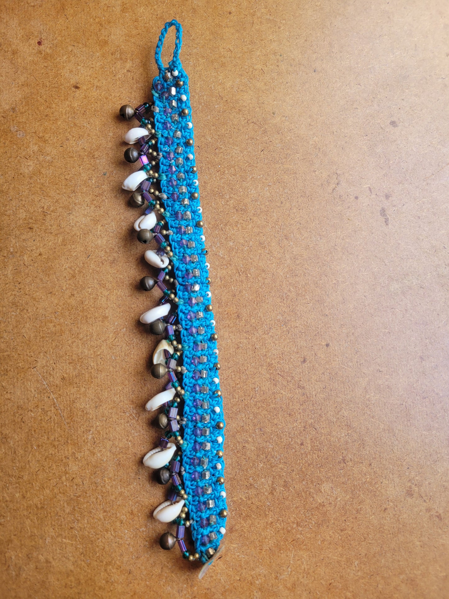 Tropical Macramé Cowrie Shell Anklets – with Stones, Charms & Bead