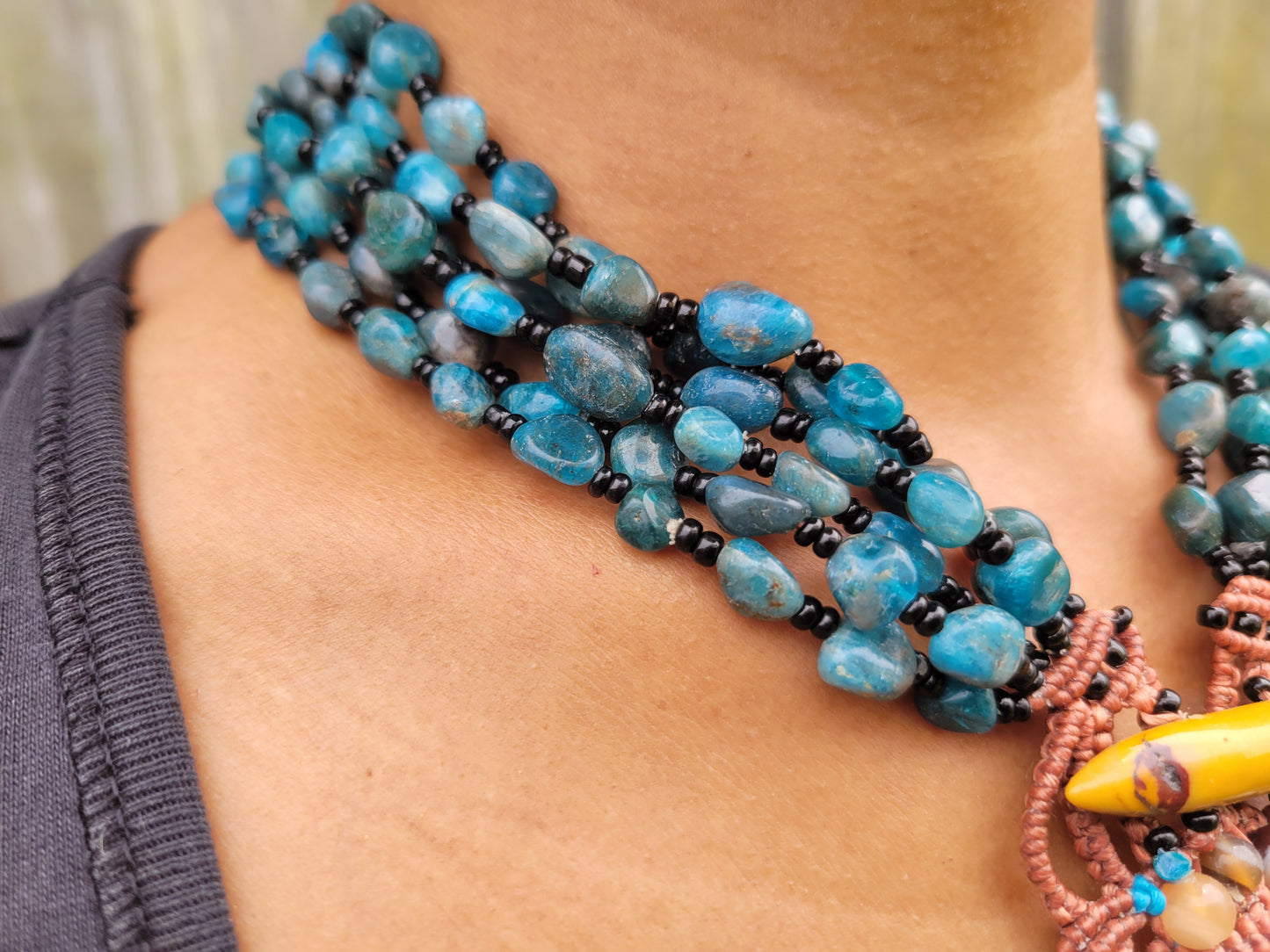 Ocean Heart Nautilus Necklace – Limited-Edition Shell Pendant with Jasper & Apatite Beaded Strands