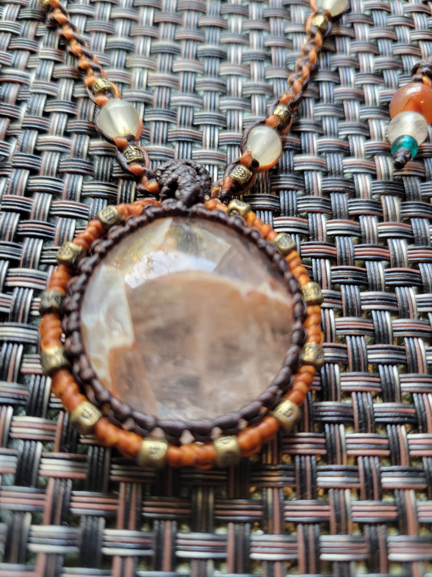 Plum Stone Pendant Necklace