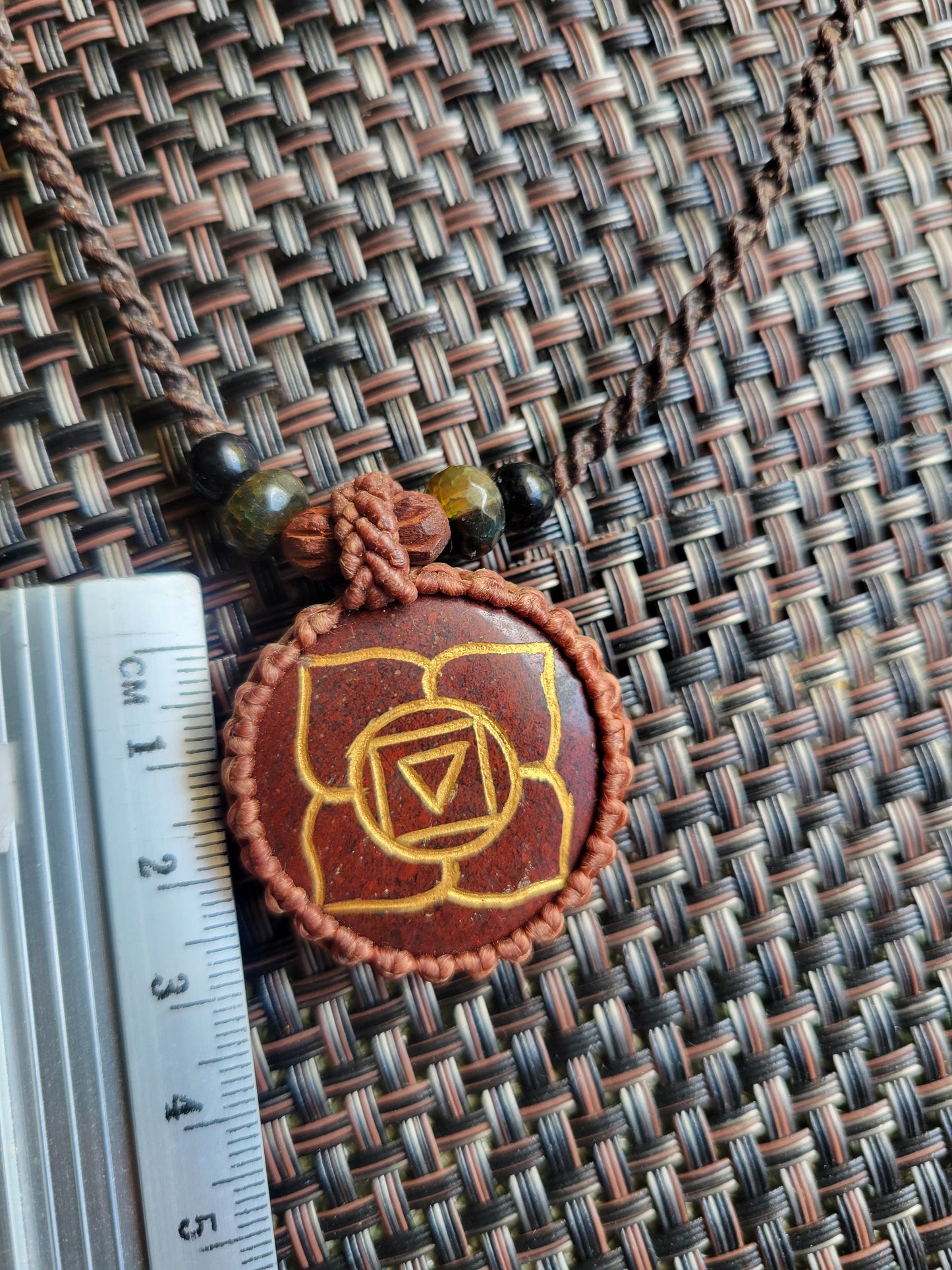 Boho Root Chakra Pendant Necklace for grounding and stability