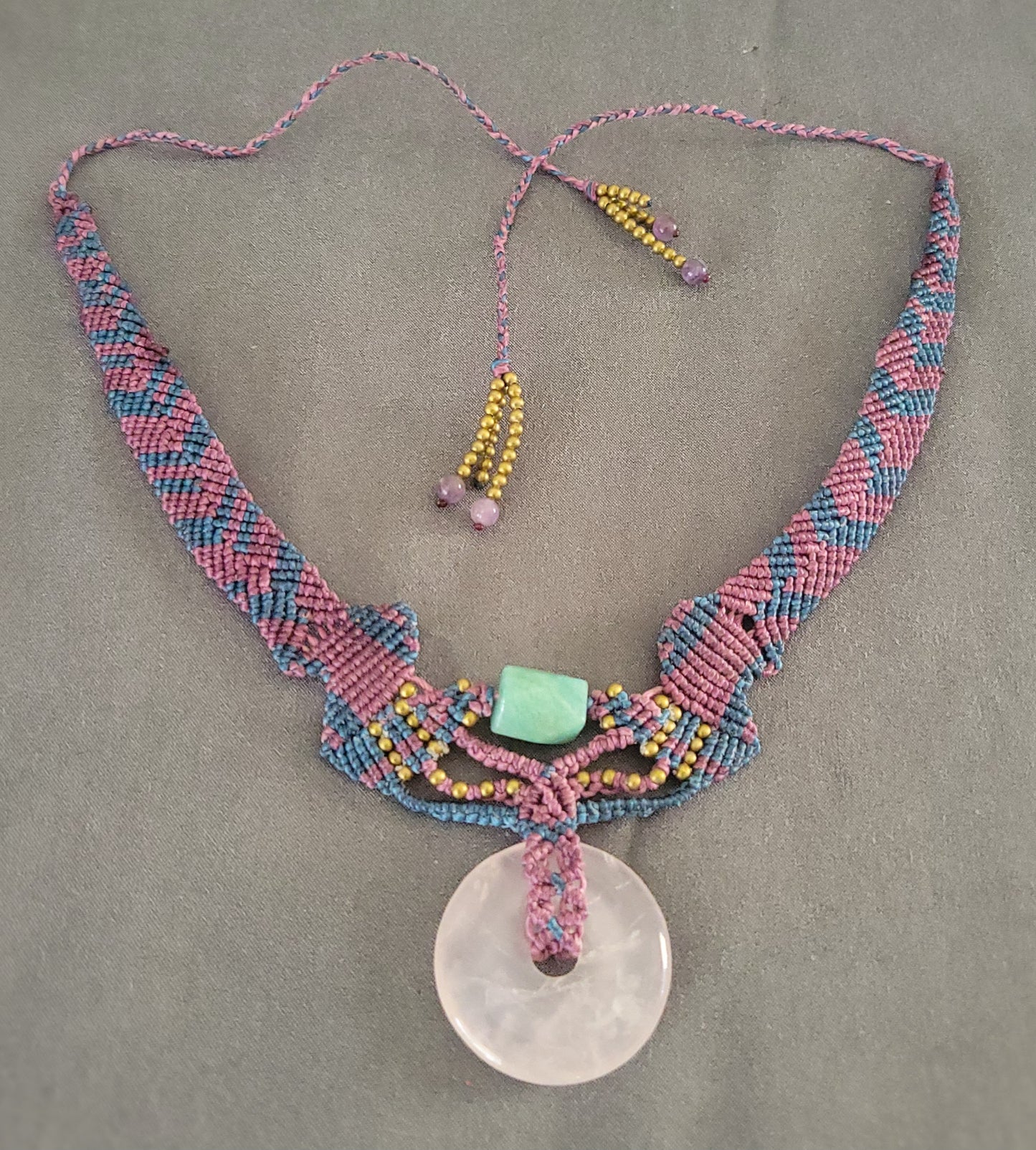 Rose Quartz Jewelry adjustable boho choker festival necklace
