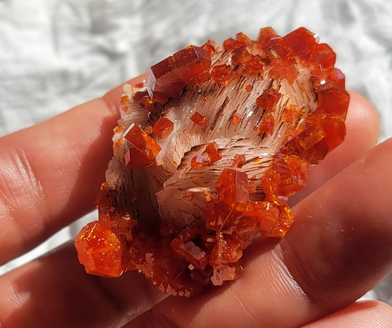 Vanadinite Macramé Choker Necklace – Handcrafted Red Crystal with Brass & Agate Accents