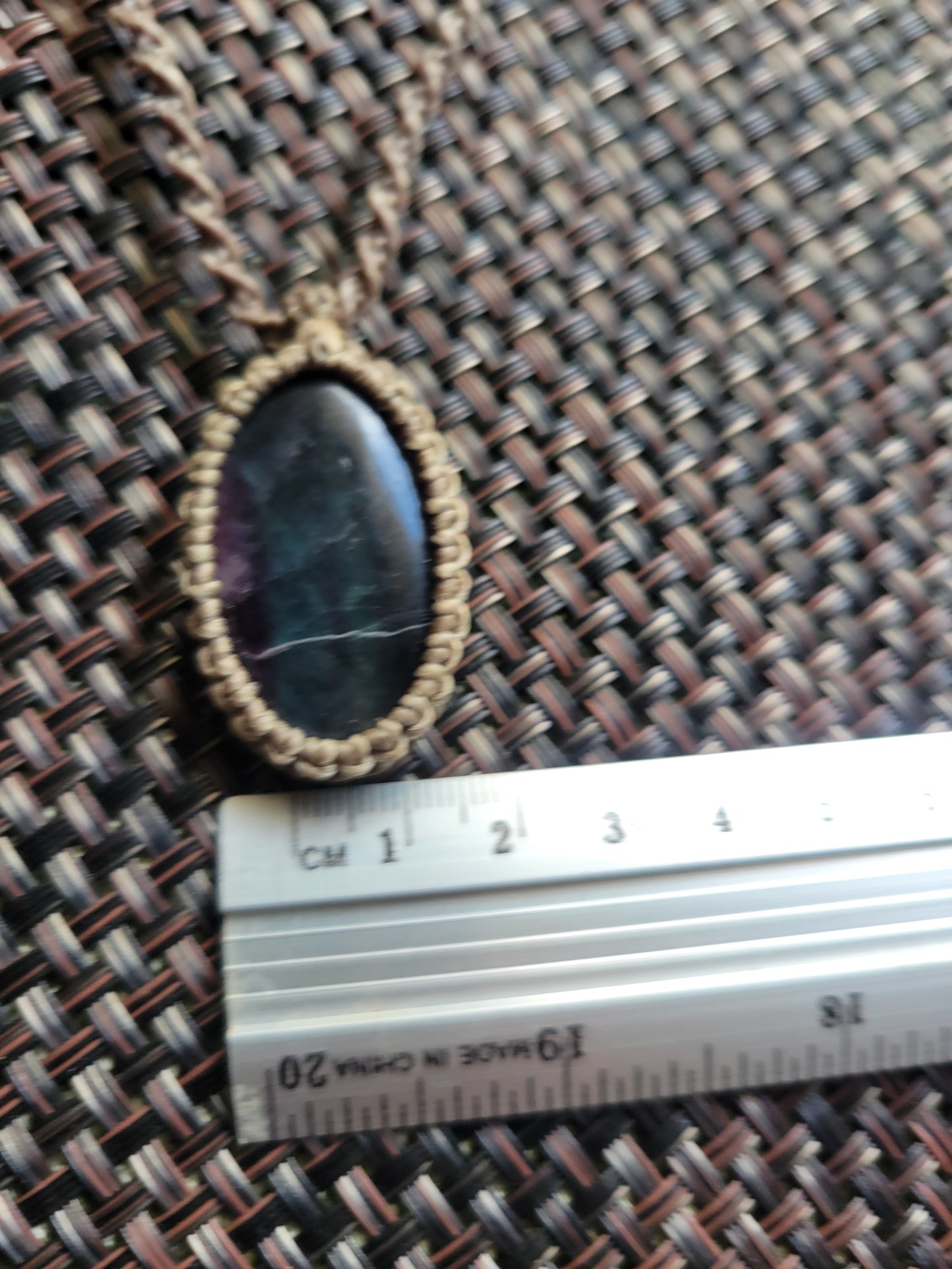 Oval Fluorite Pendant Necklace for intuition and emotional balance
