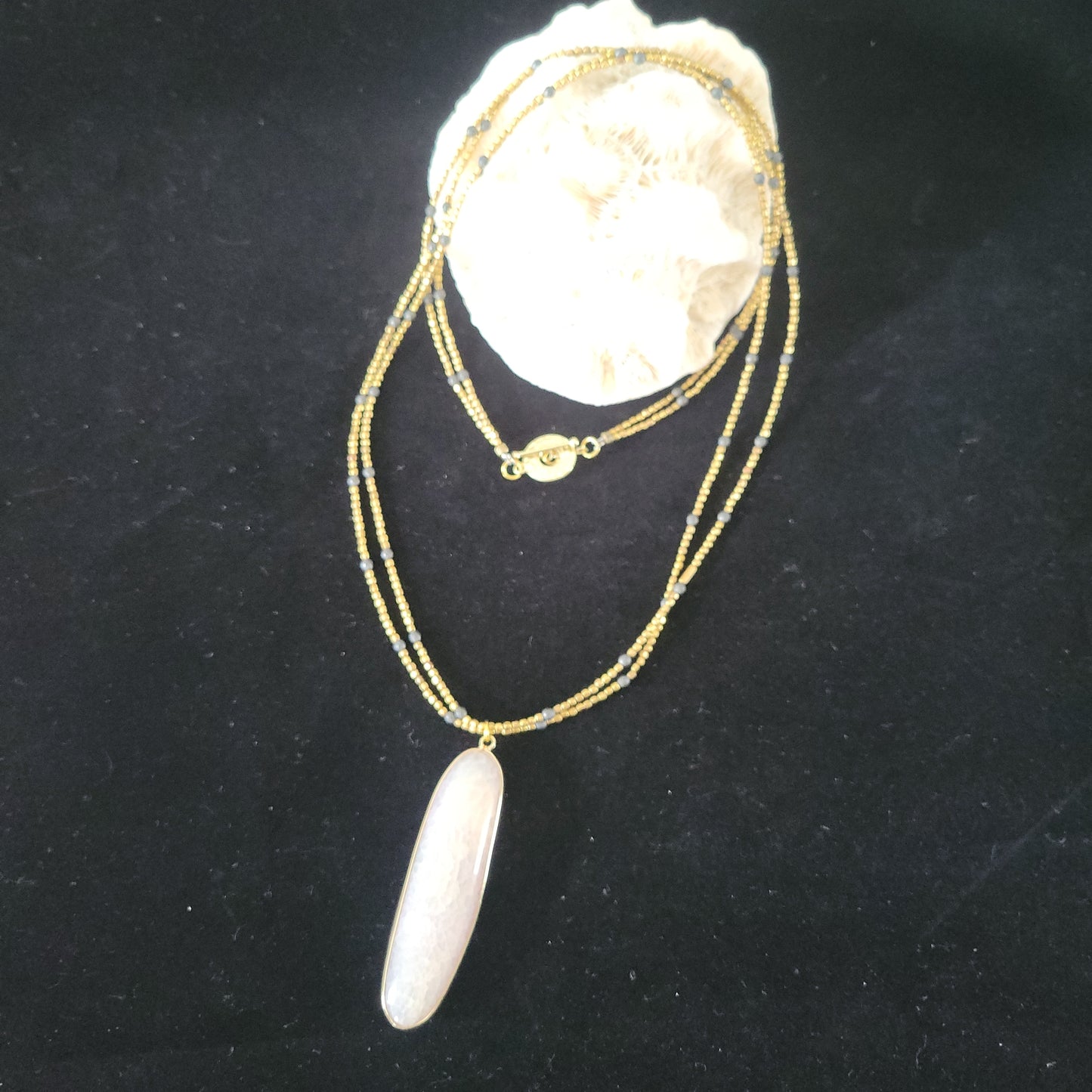 Dragon Skin Stone Necklace with Black Tourmaline