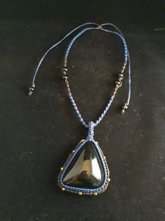 Velvet Obsidian Macrame Necklace