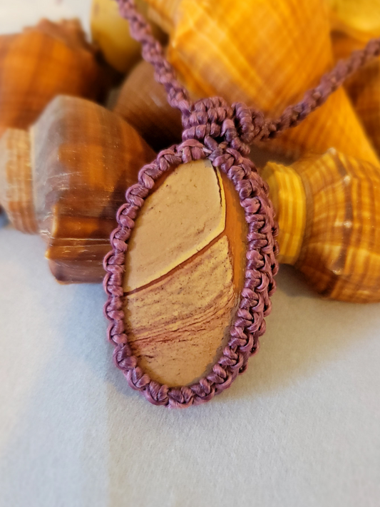 Picture Jasper Stone Pendant Necklace