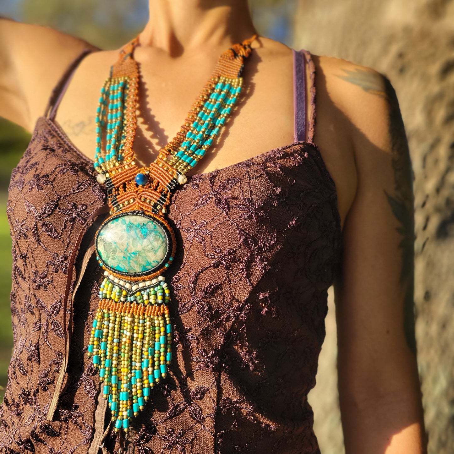 Spirit of the Winds: Amazonite Embrace in Native Strands