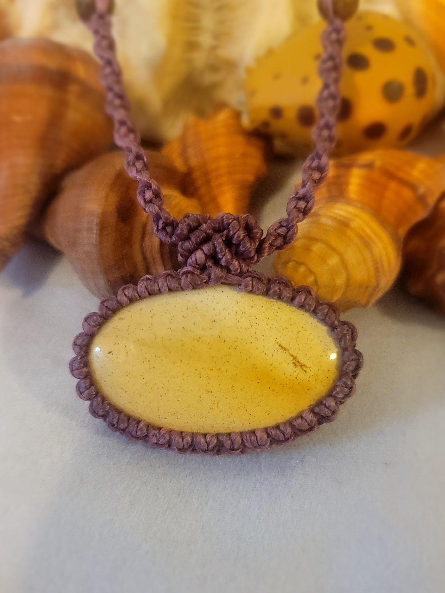 Yellow Jasper Pendant Necklace