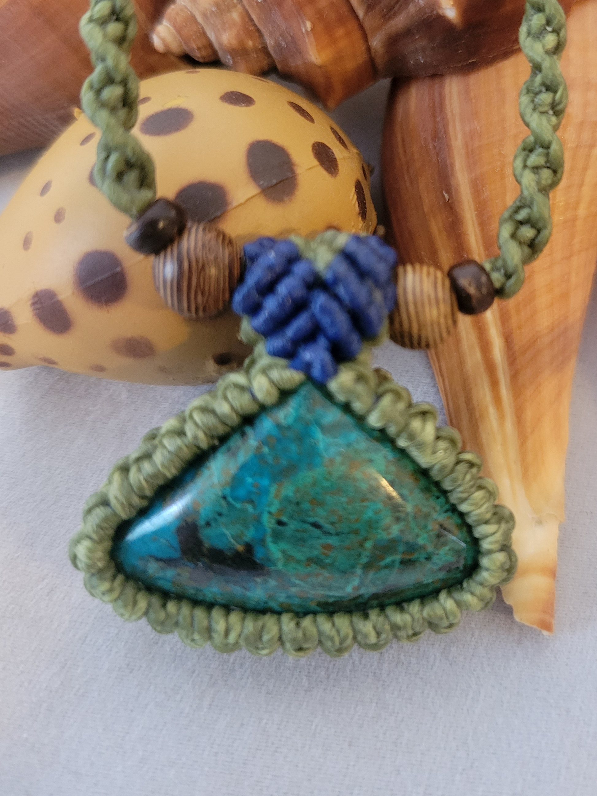 Chrysocolla stone pendant
