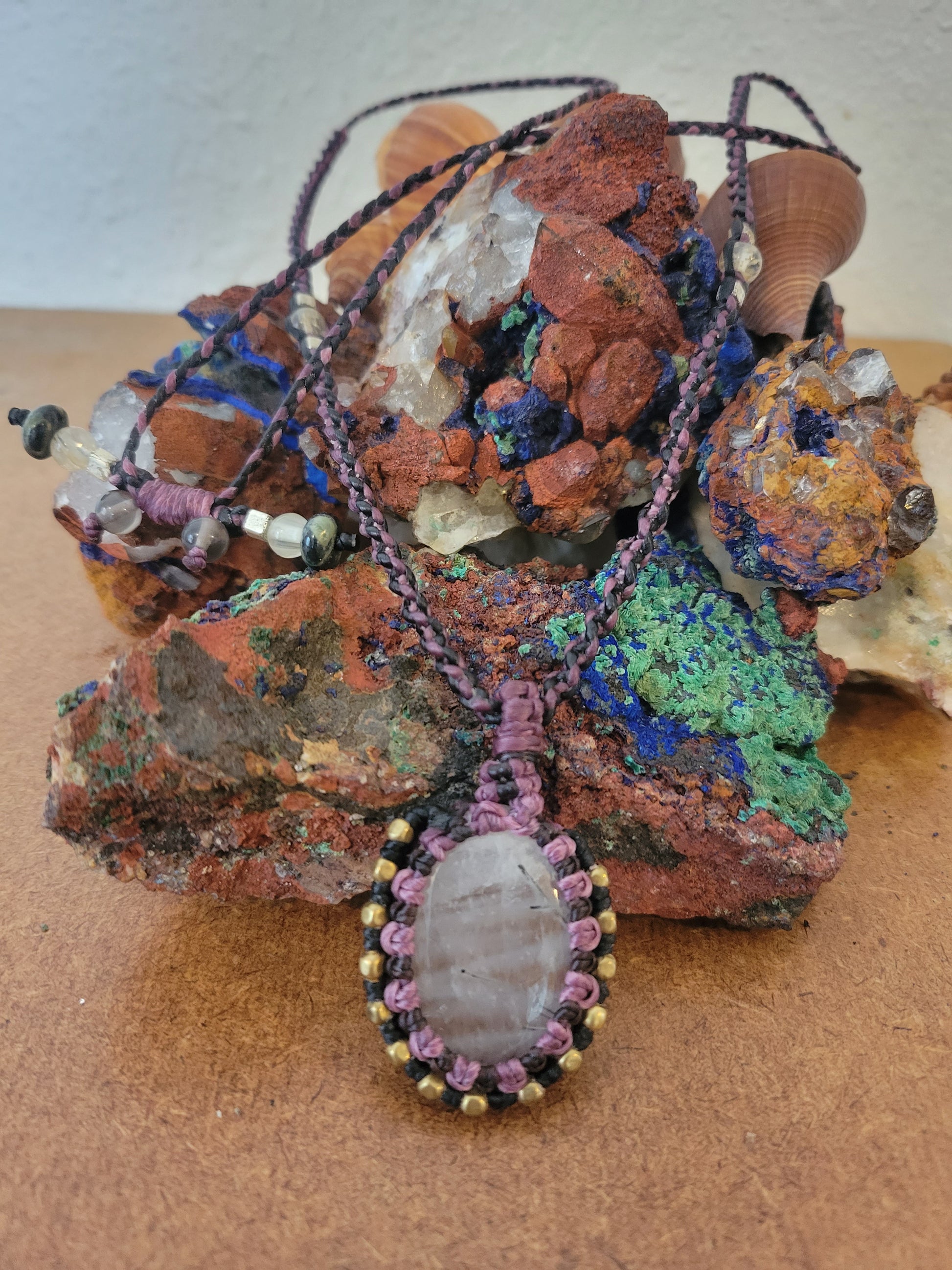 Black Rutilated Quartz Pendant Neckalce
