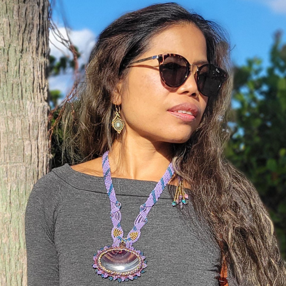 Large Banded Fluorite Pendant Necklace – Transparent Stone of