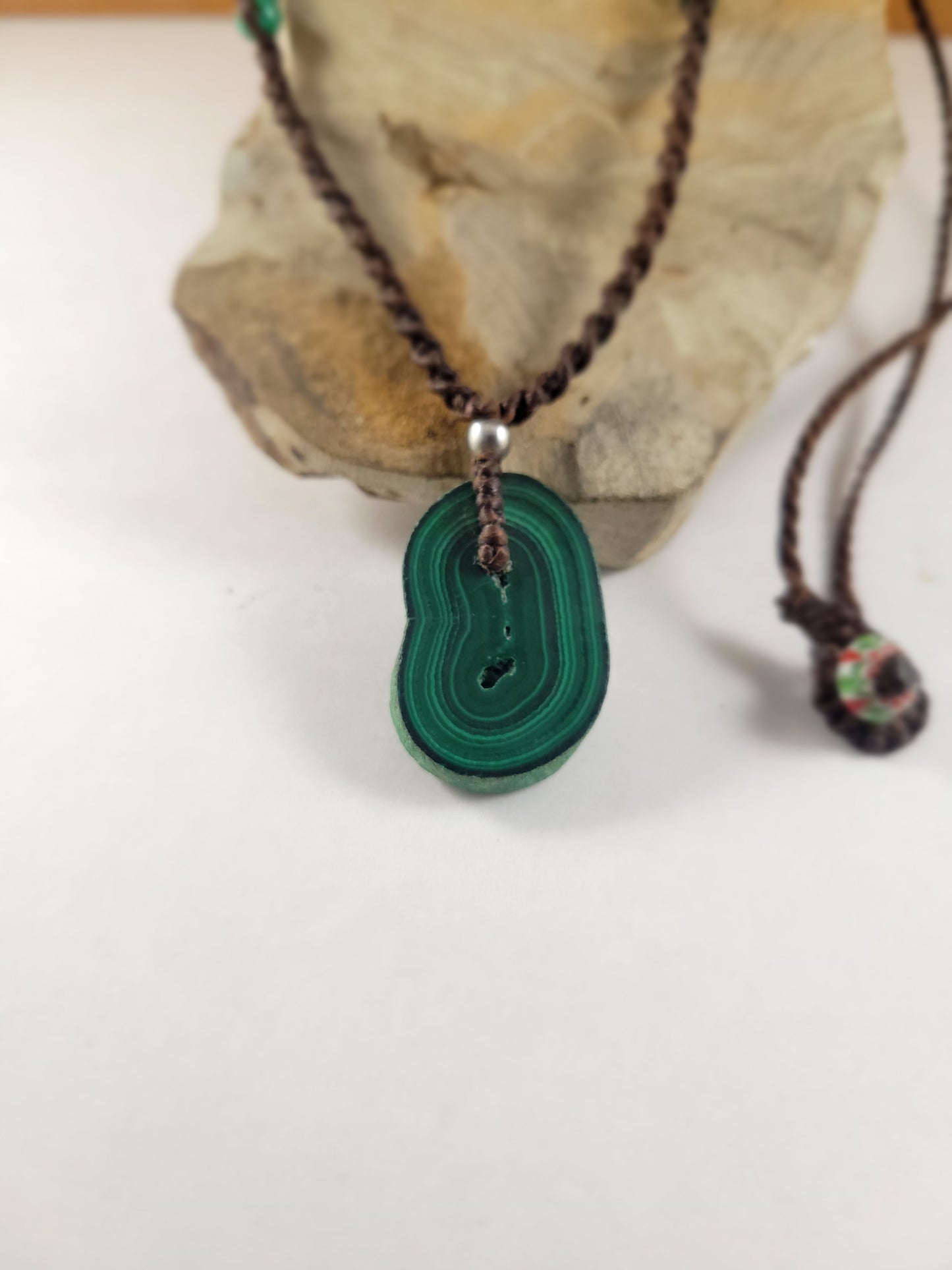 Boho Malachite Stalactite Pendant Necklace for transformation and healing