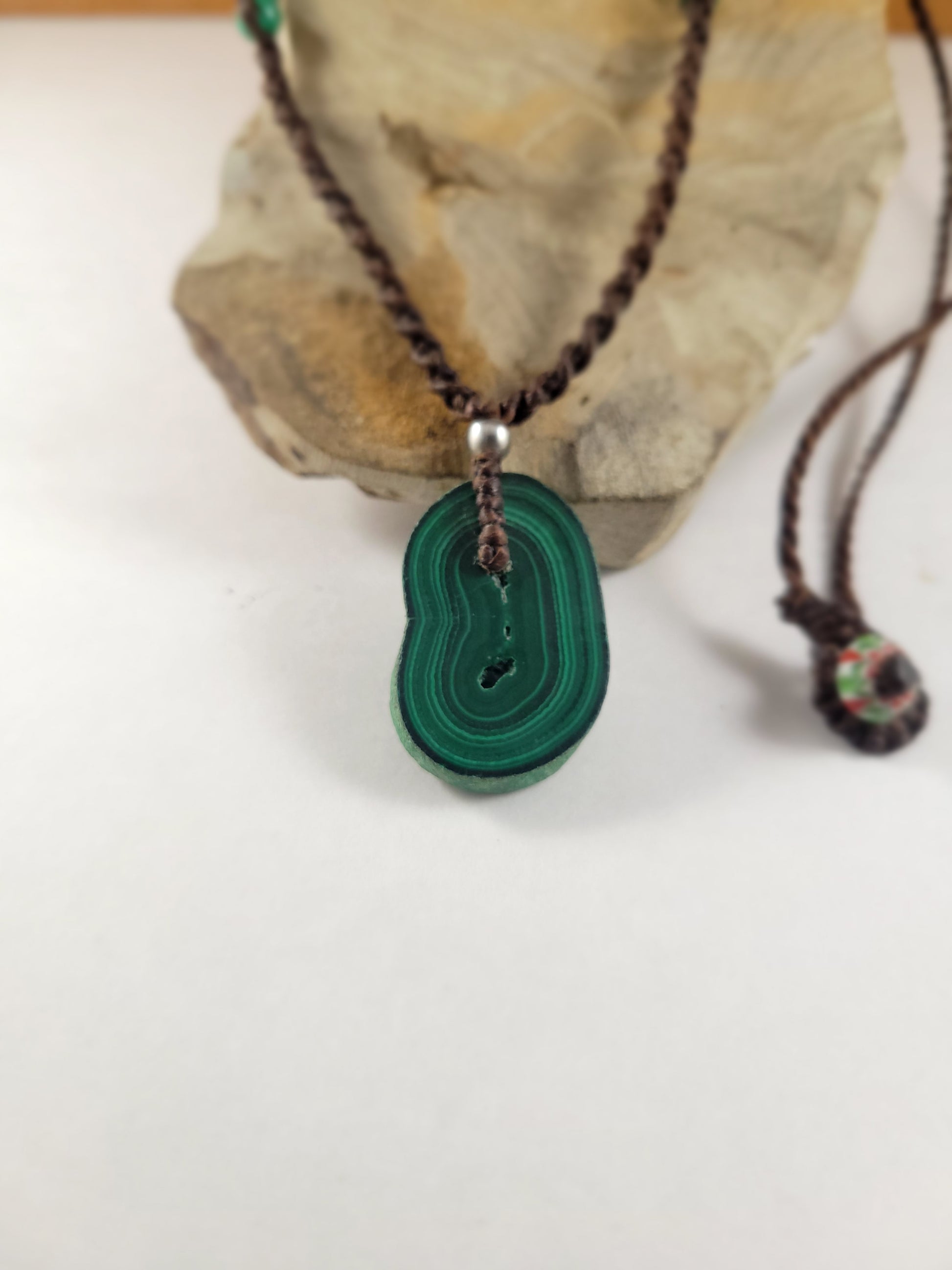 Boho Malachite Stalactite Pendant Necklace for transformation and healing