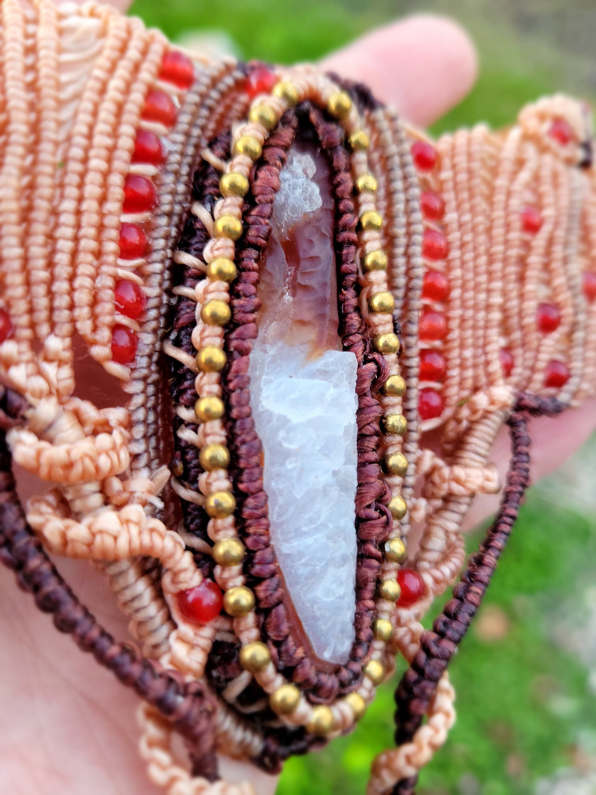 Boho Tribal Gobi Desert Sardonyx Red Agate Choker necklac