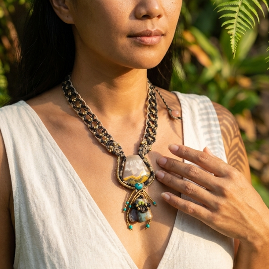 Bumblebee Jasper Necklace – Desert Hive Spirit Choker