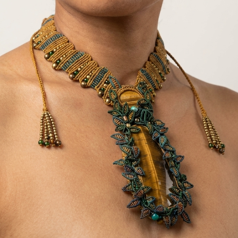Tiger's Eye Necklace – Sun Queen Maximalist Statement