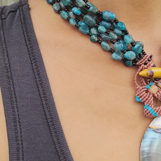 Ocean Heart Nautilus Necklace – Limited-Edition Shell Pendant with Jasper & Beaded Strands