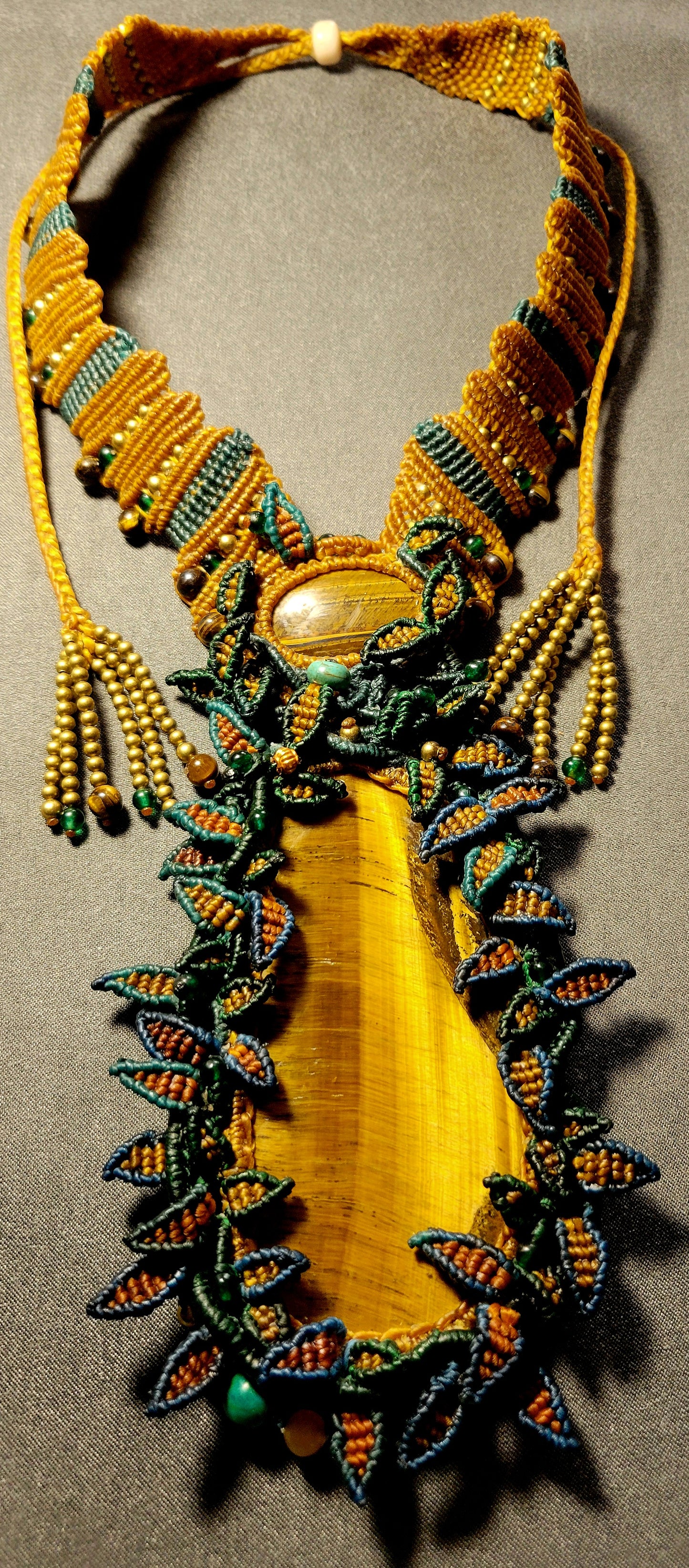 Tiger's Eye Necklace – Sun Queen Maximalist Statement