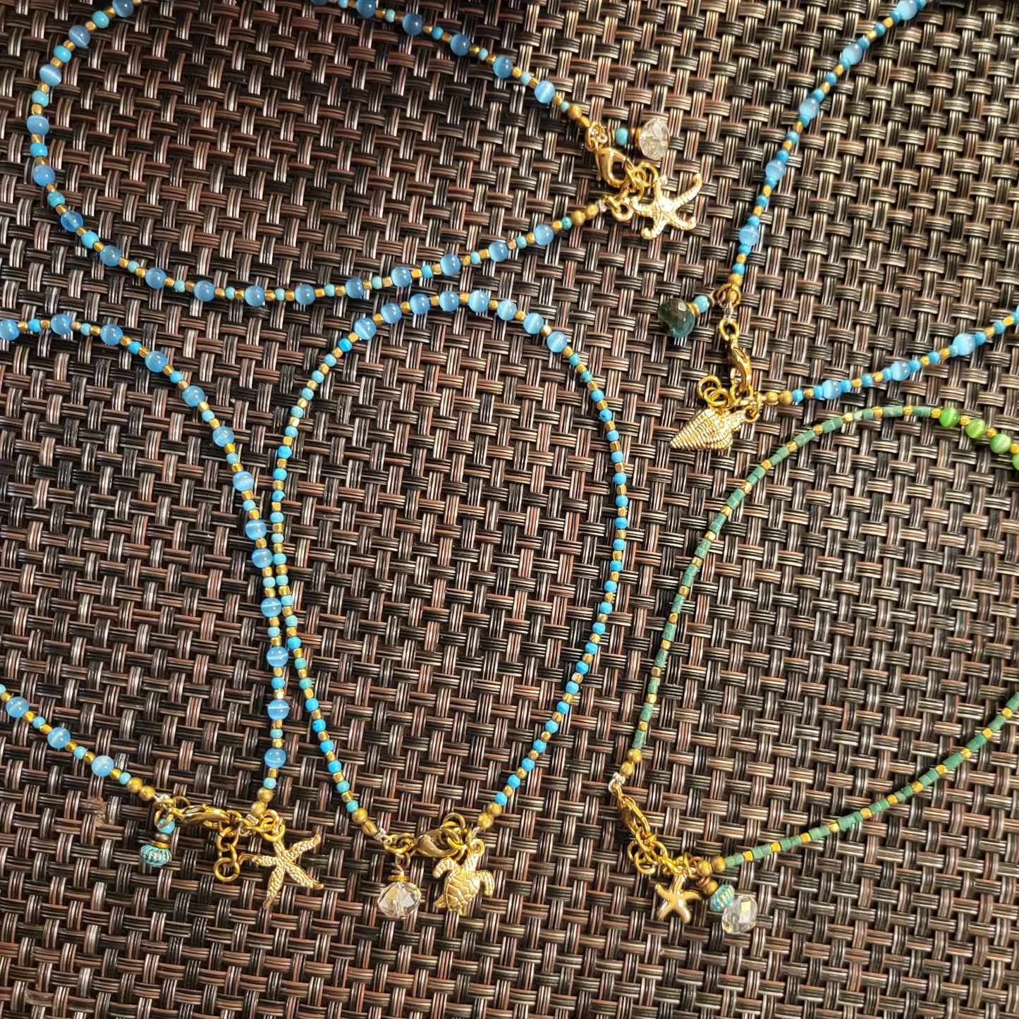 Boho Anklets – Beaded Ocean Charm Anklets with Shells
