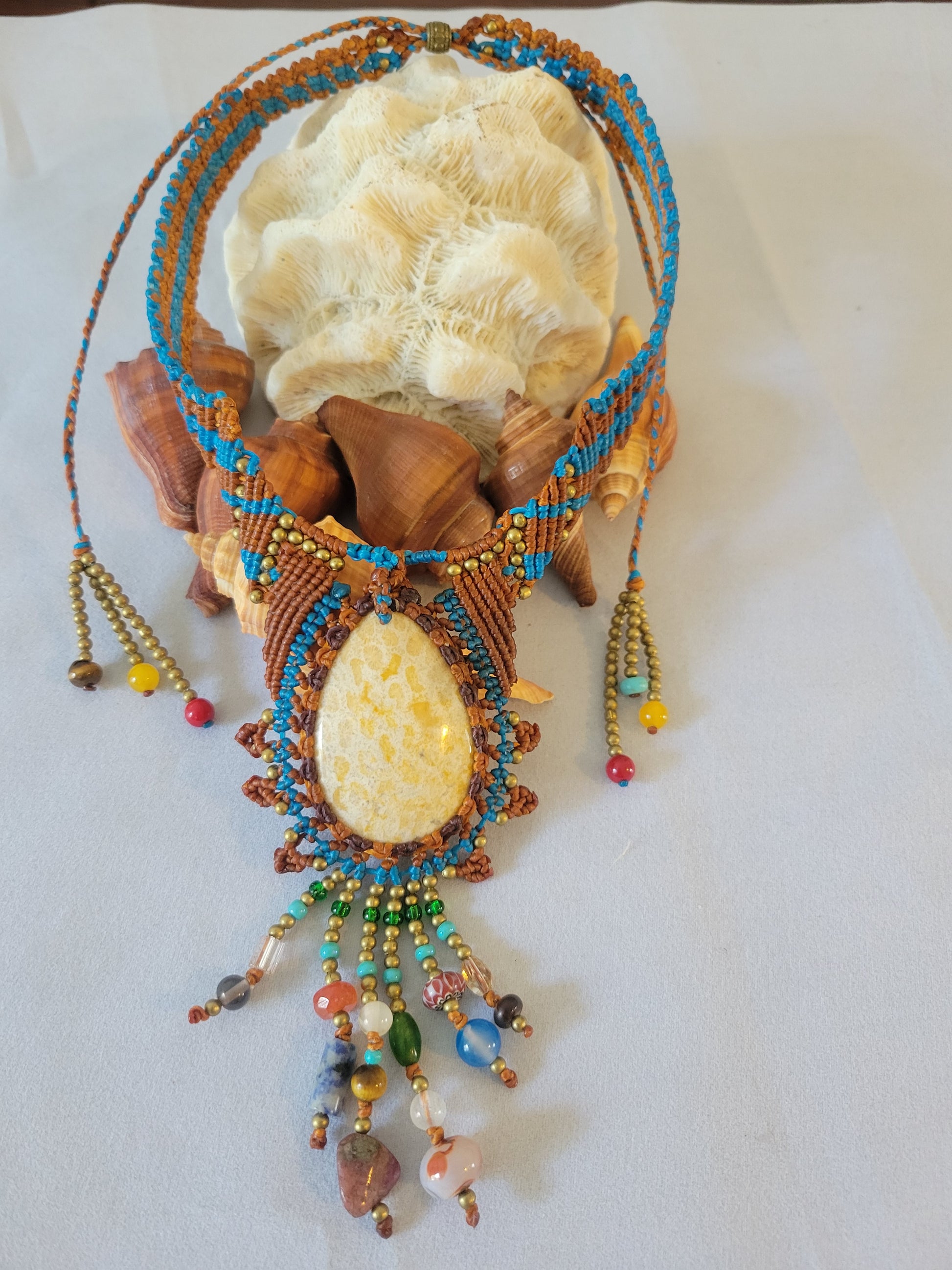 Fossilized Coral Boho Choker – Mediterranean-Inspired with