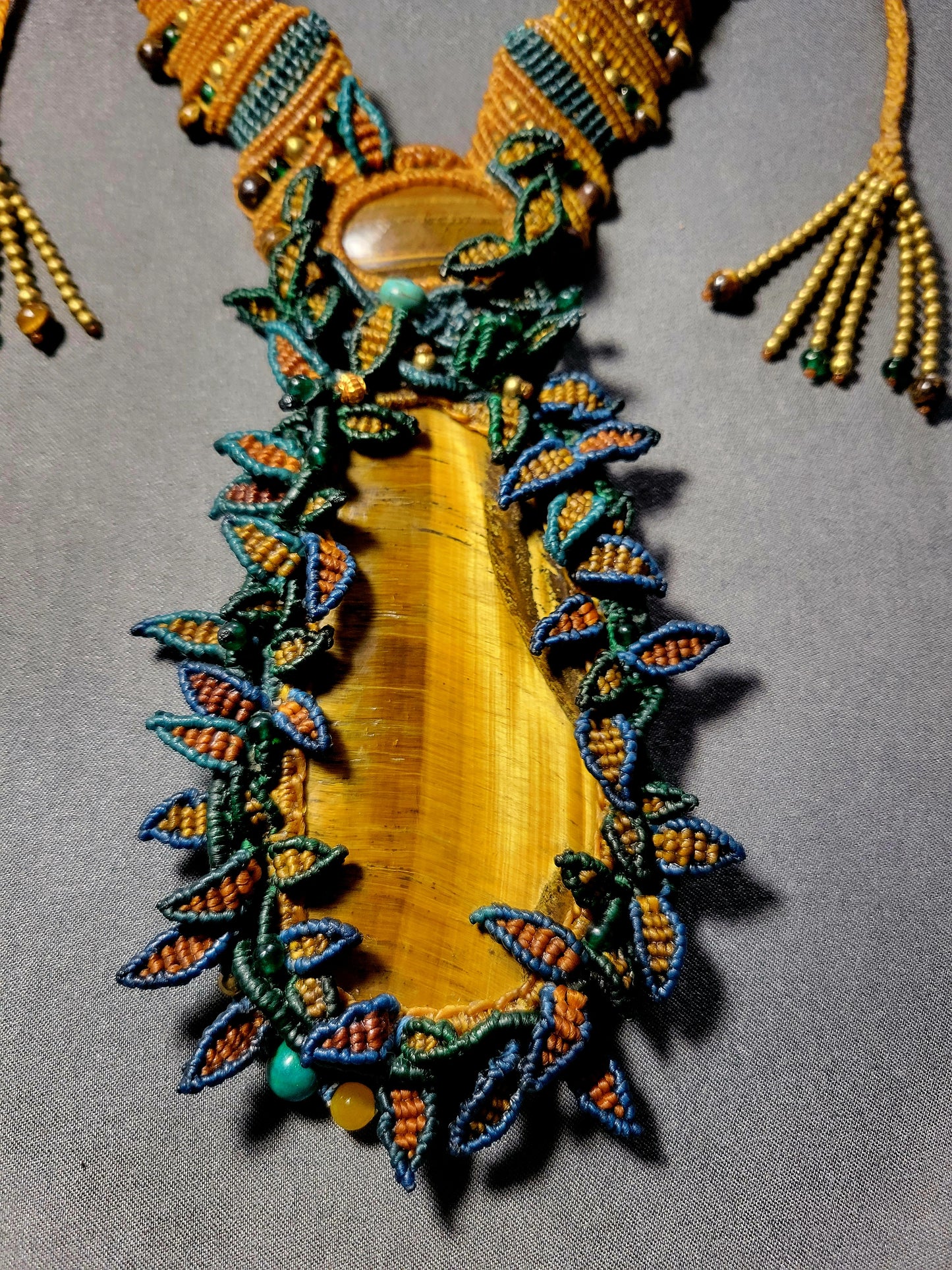 Tiger's Eye Necklace – Sun Queen Maximalist Statement