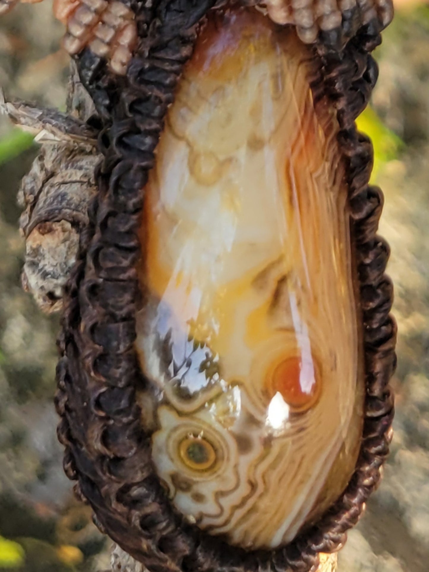 oval carnelian agate pendant