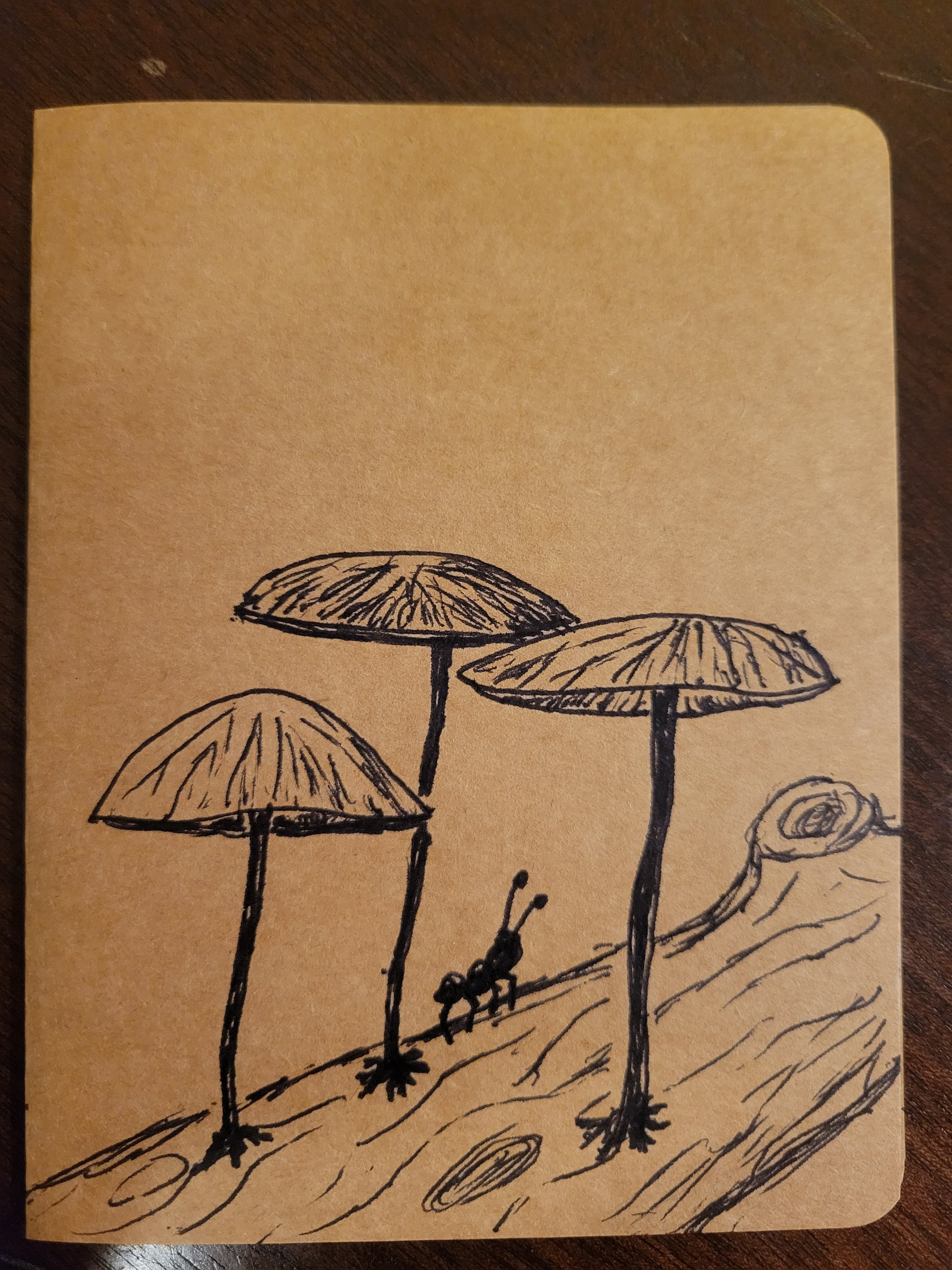 Handmade Cards featuring original artwork of mushrooms and ants from the Fungal Ant Series.