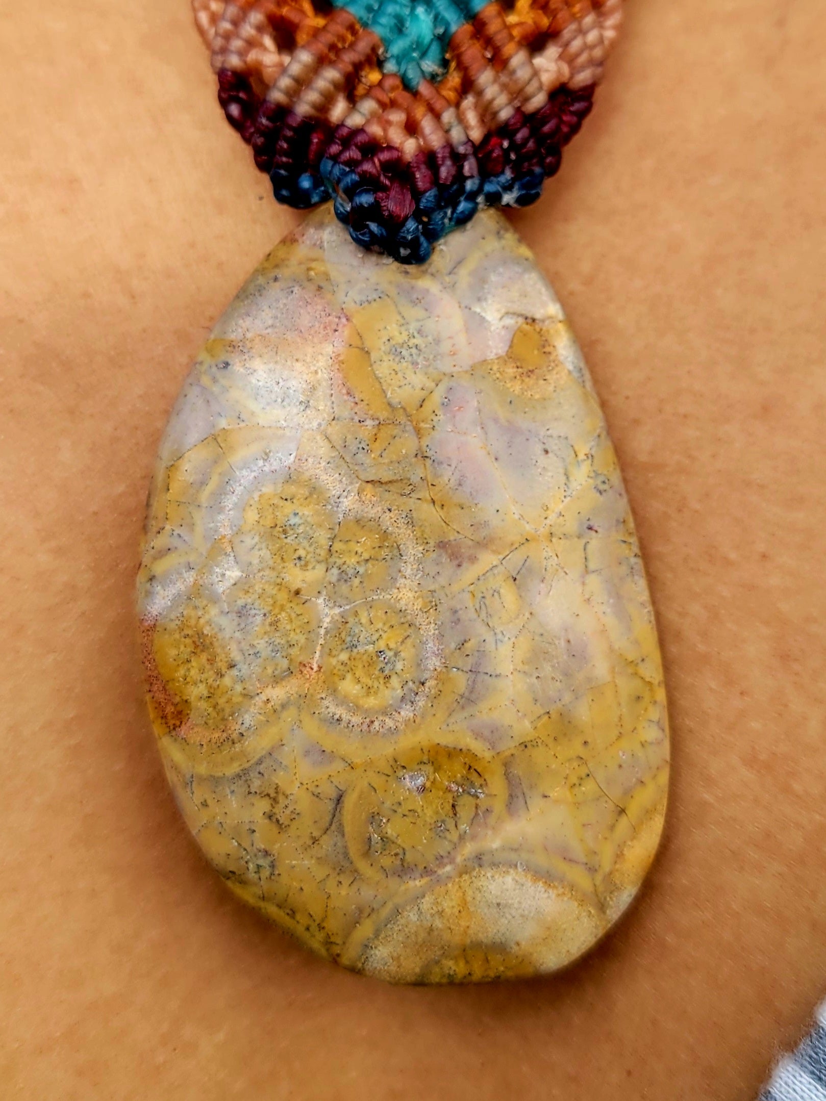 Ocean necklace inspired by Native American bead patterns