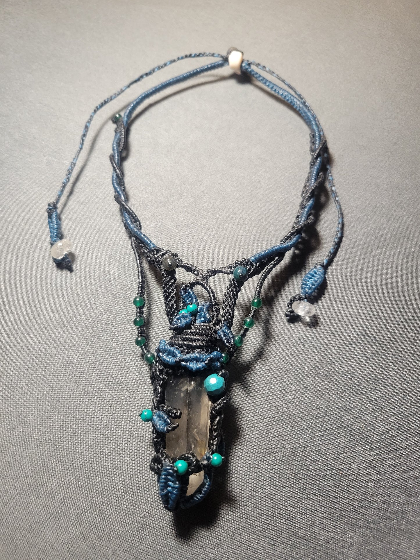 quartz necklace with crystal spear pendant