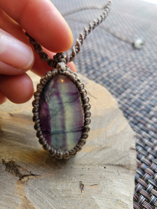 purple banded fluorite necklace