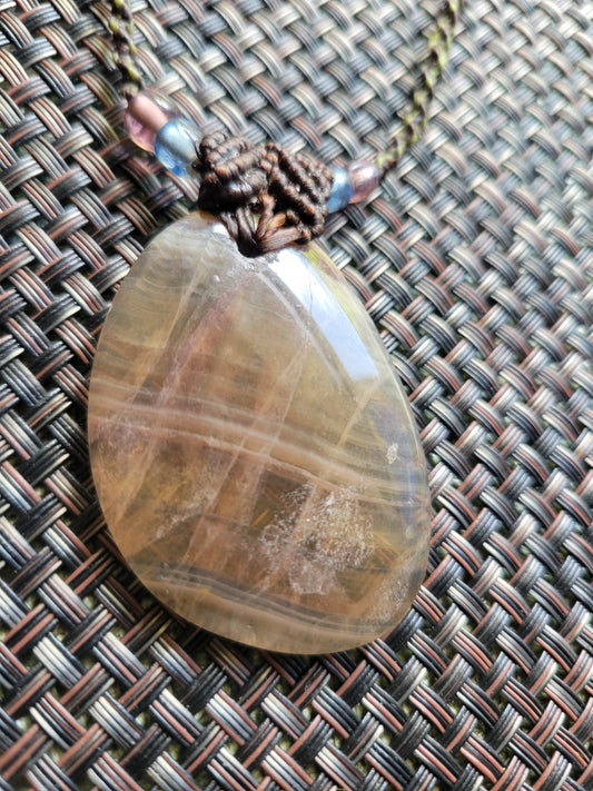 Amber tinted Fluorite Necklace