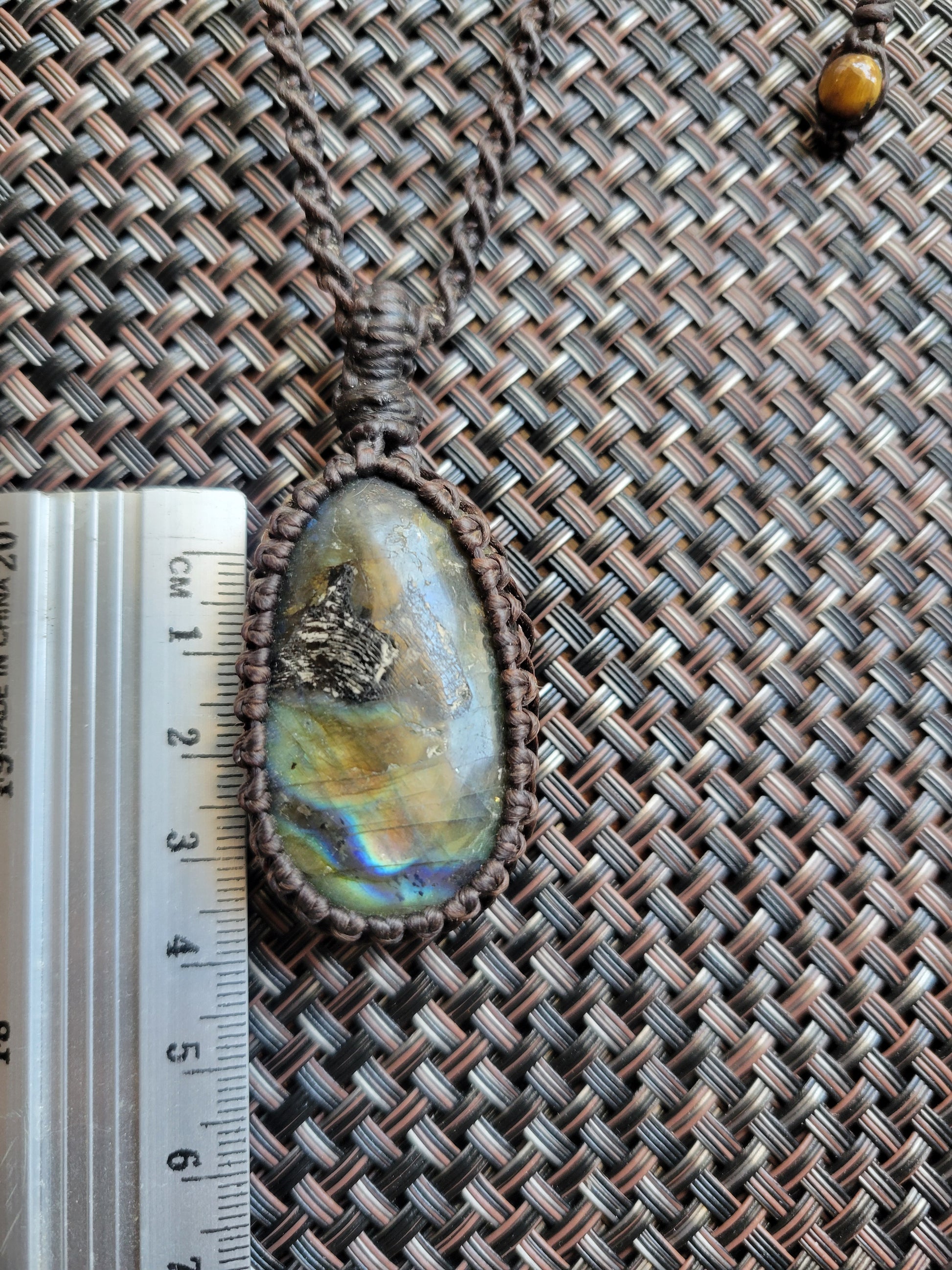 Minimalist Labradorite Pendant Necklace spiritual jewelry design