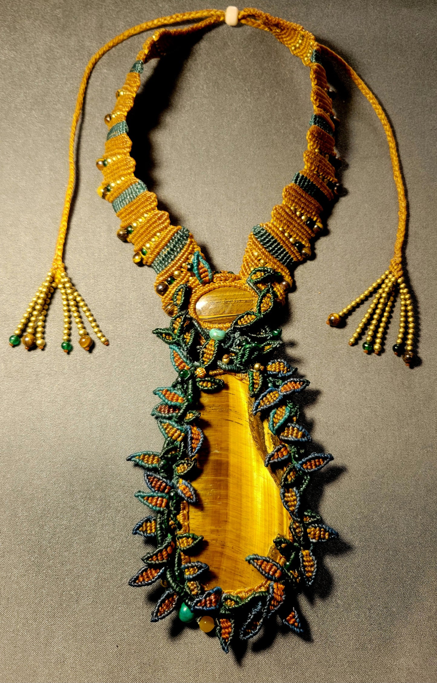 Tiger's Eye Necklace – Sun Queen Maximalist Statement