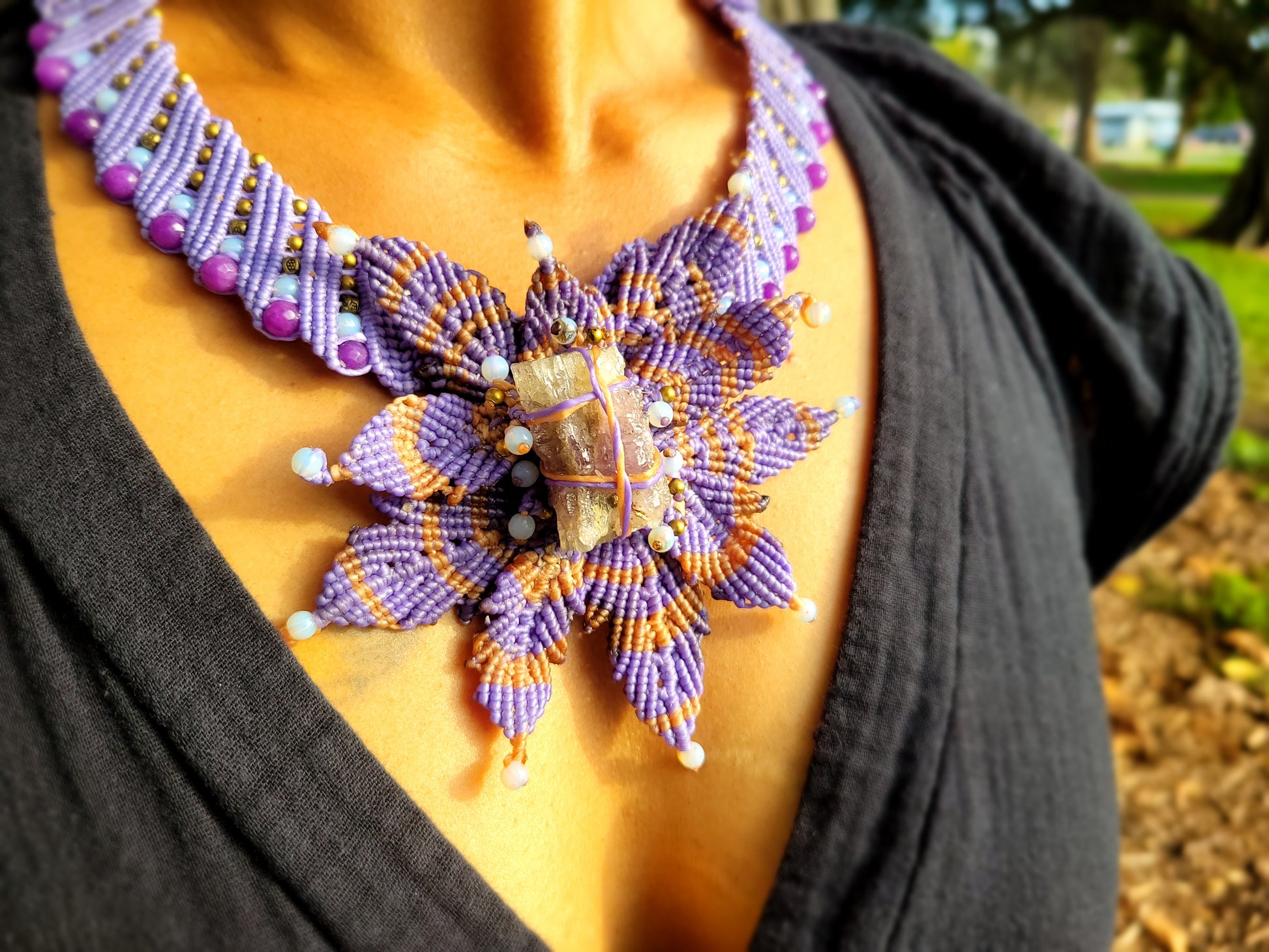 fluorite crystal neckalce