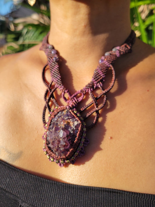Raw Amethyst Crystal Jewelry with healing crystal energy