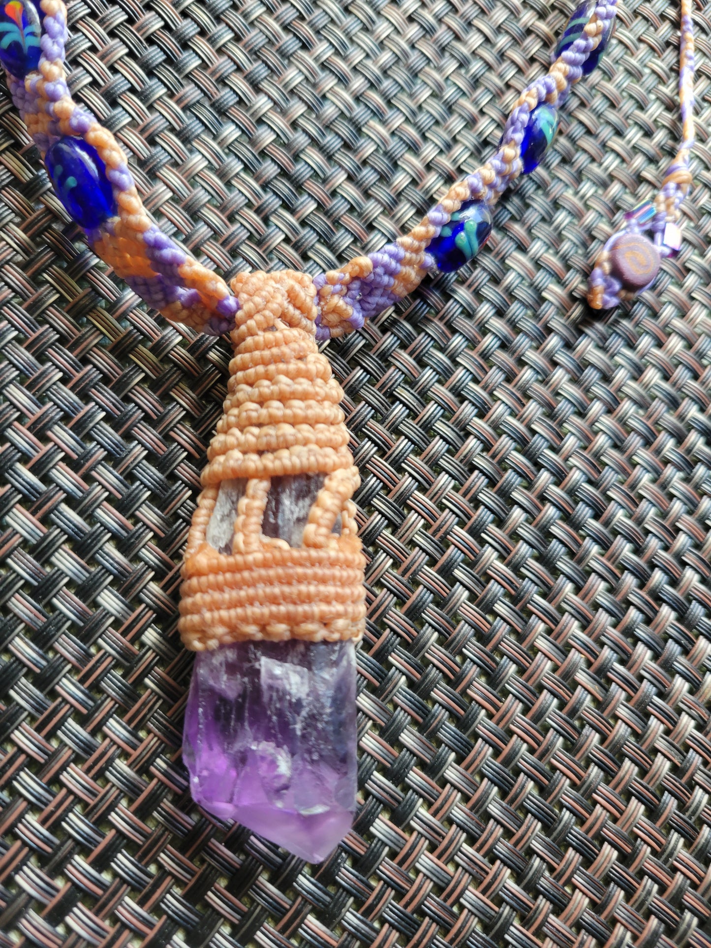 Raw amethyst crystal necklace