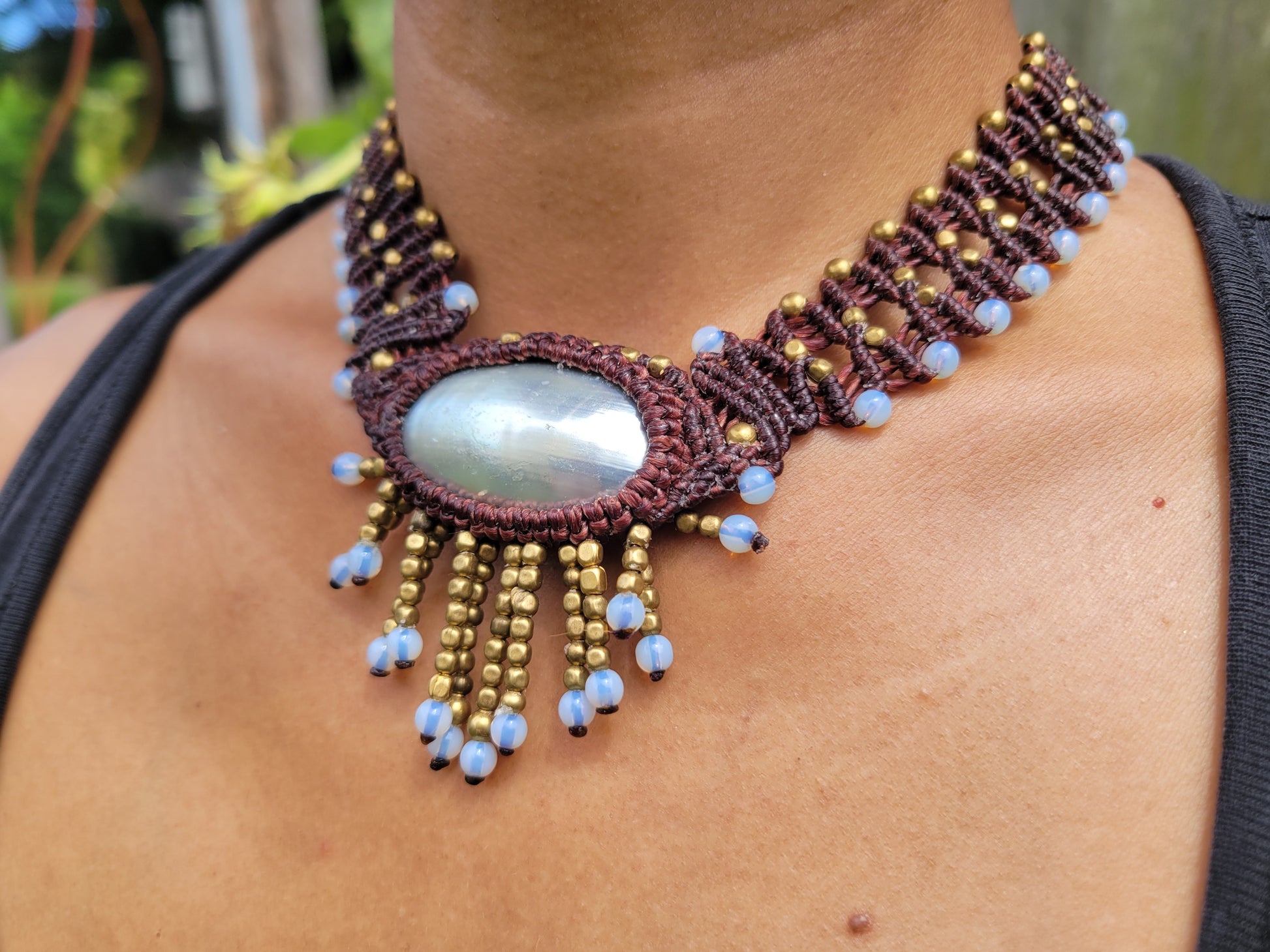 Nature inspired Ocean Jewelry necklace with stone bead details