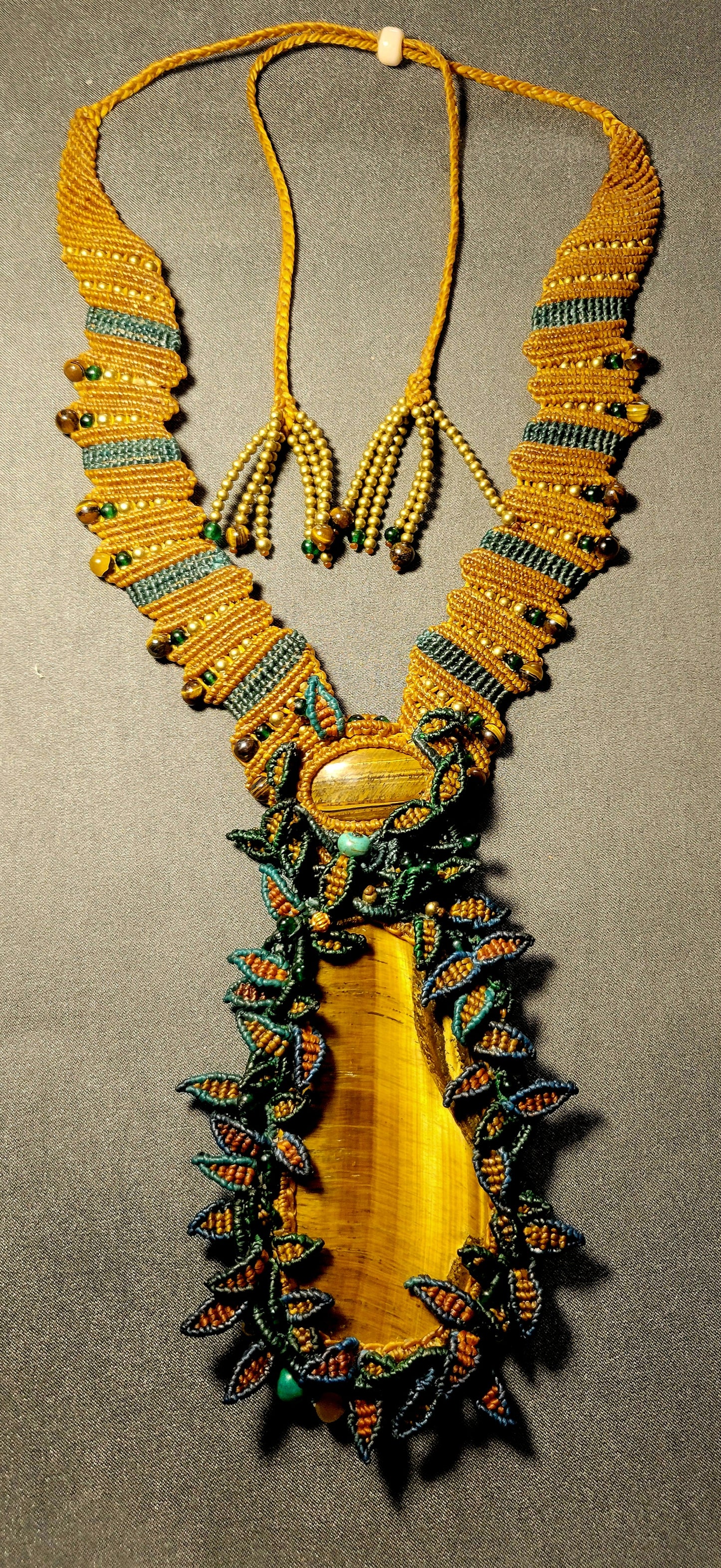 Tiger's Eye Necklace – Sun Queen Maximalist Statement