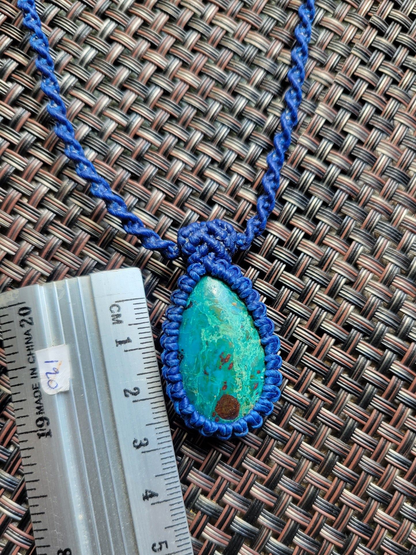 Chrysocolla macrame boho necklace