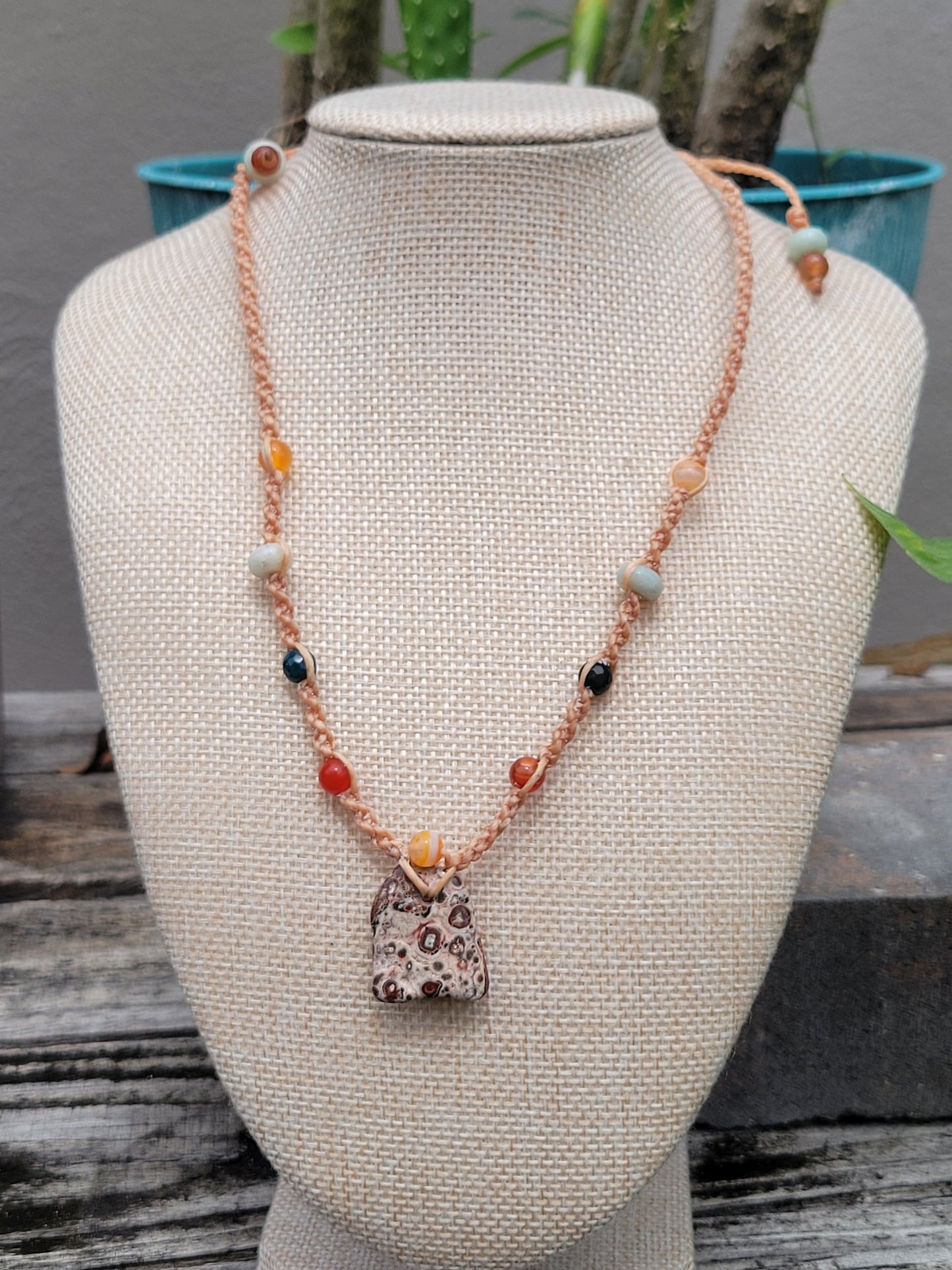 Turritella Jasper Pendant Necklace