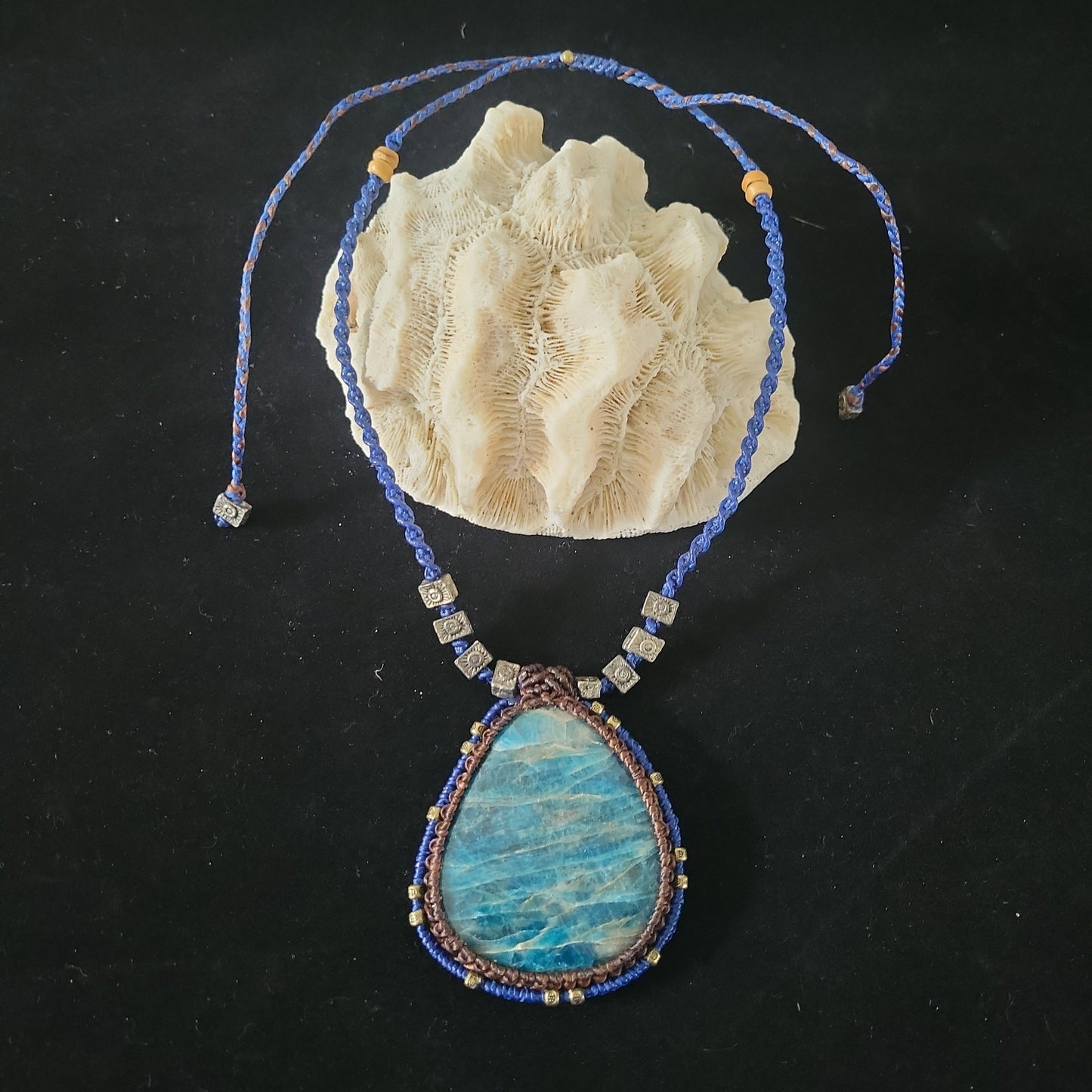 Large Amazonite Pendant Necklace
