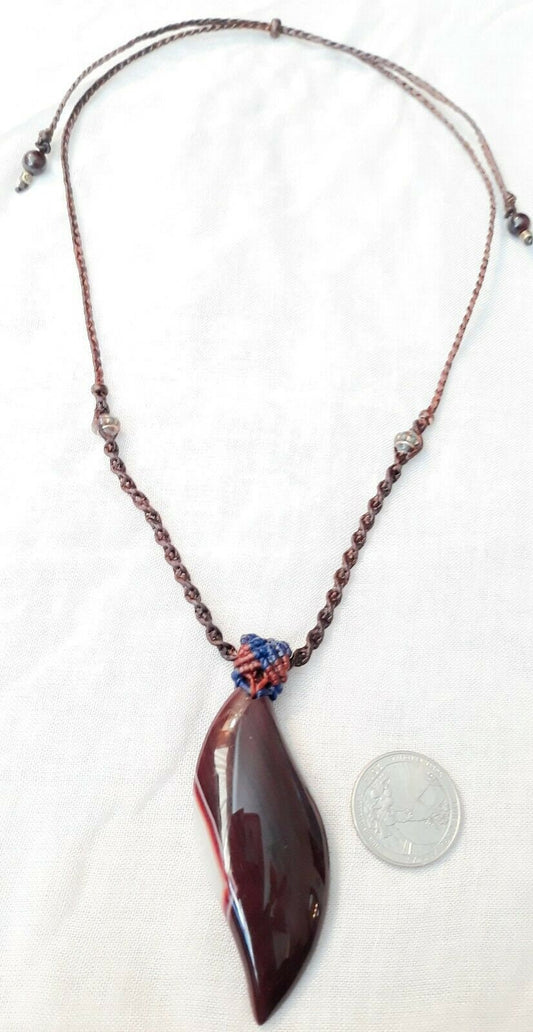Red Agate Crystal Pendant Necklace